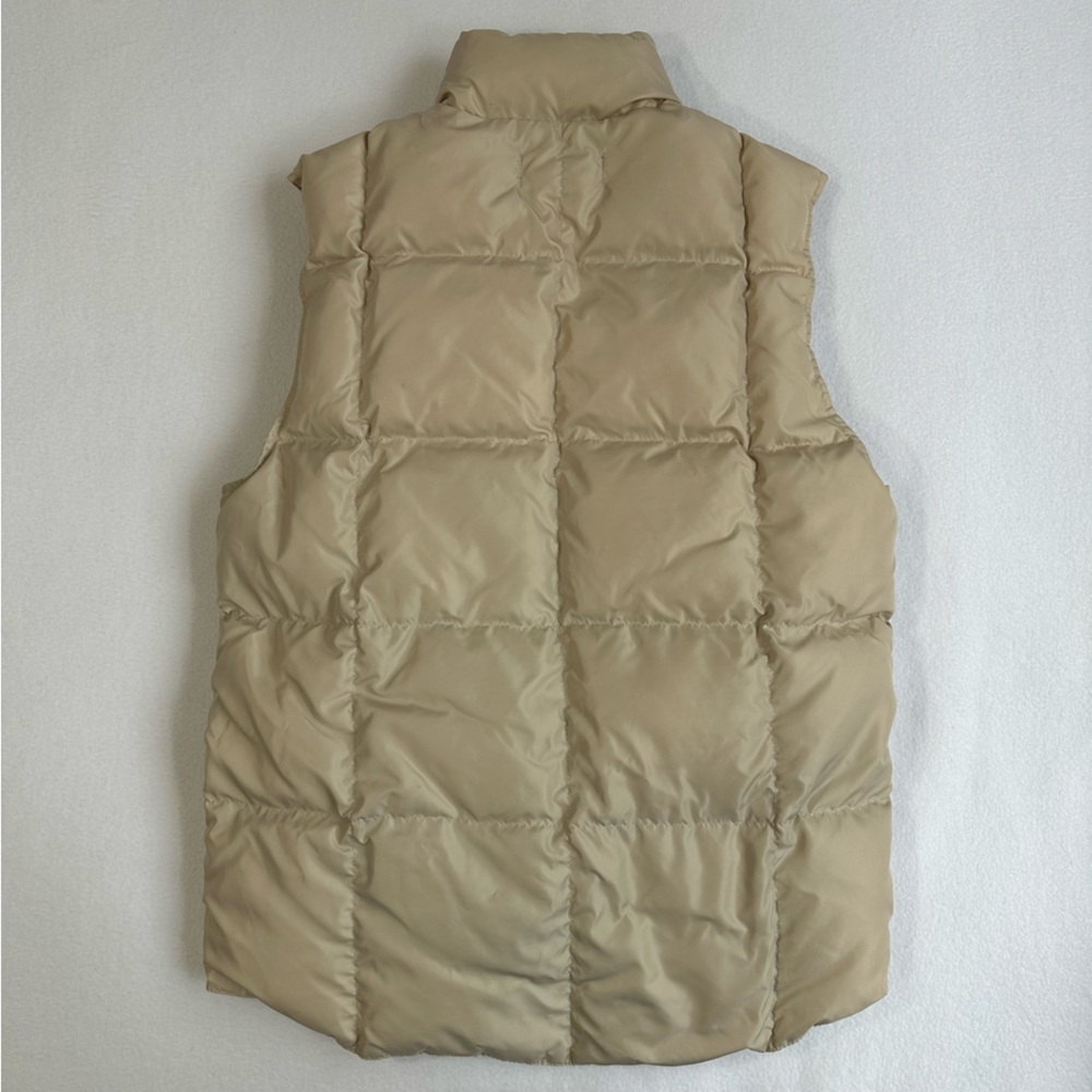 Lands’ End Oversized Goose Down Puffer Vest Tan Women’s Size Small - Picture 6 of 10